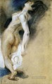 Desnudo femenino asesinado por detrás del romántico Eugene Delacroix